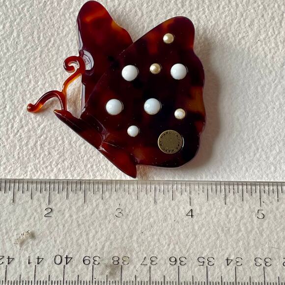 Marc Jacob’s Vintage Butterfly Brooch Pin Handmade in France Acrylic 90s Y2K - Picture 5 of 5